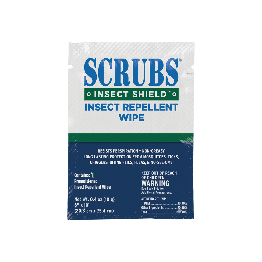 SCRUBS Insect Shield Insect Repellent Wipe single packet