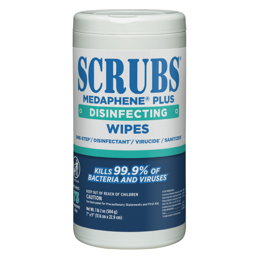 SCRUBS MEDAPHENE PLUS Disinfecting Wipes canister