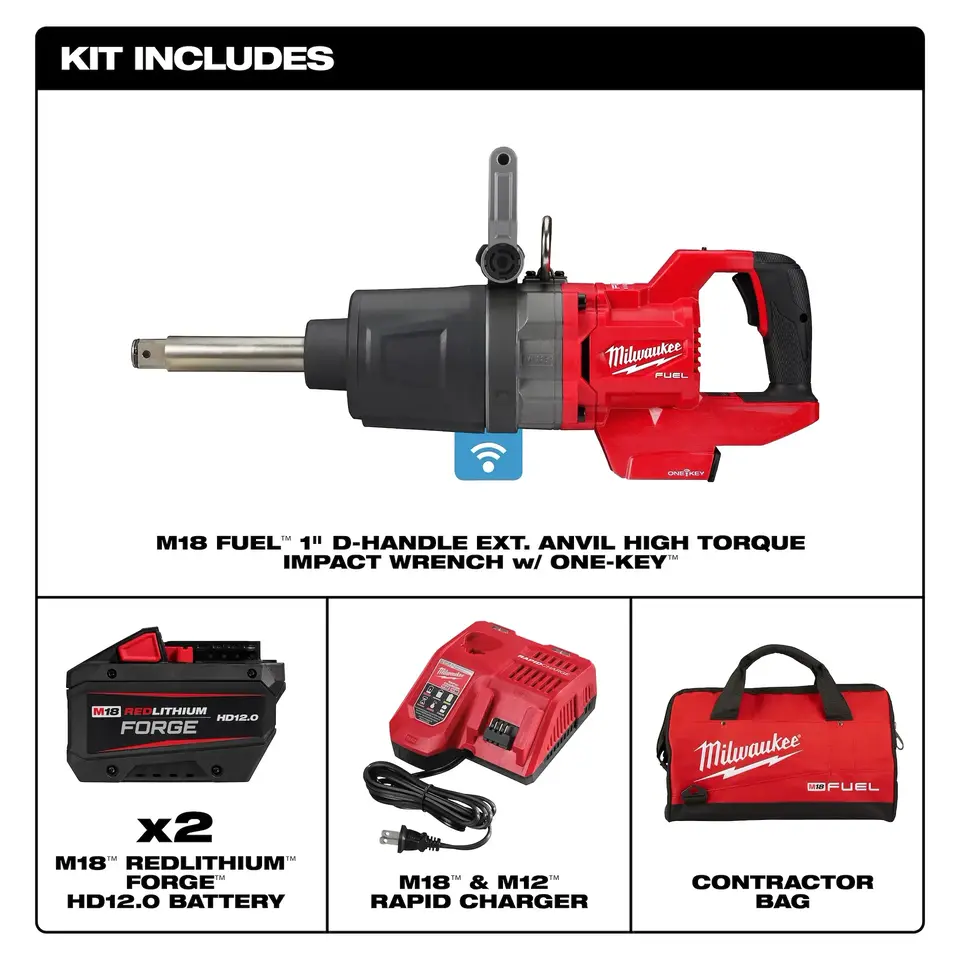 Milwaukee M18 FUEL 1 inch D-Handle Extended Anvil High Torque Impact Wrench feature graphic 4 of 10