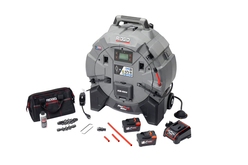 RIDGID KM-1004 FlexShaft Milling Machine with batteries and charger