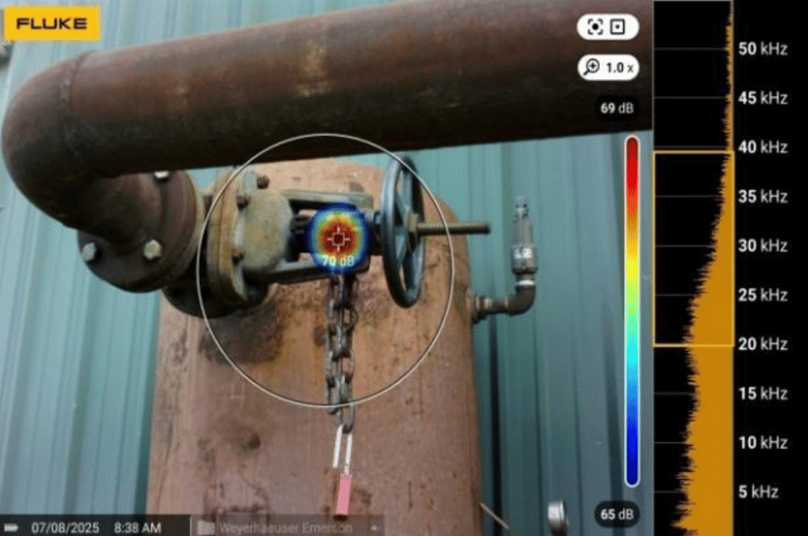 Leak located during a Loctite RX air leak survey