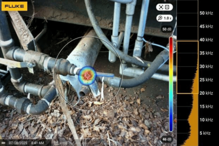 Air leak identified during a Loctite RX survey