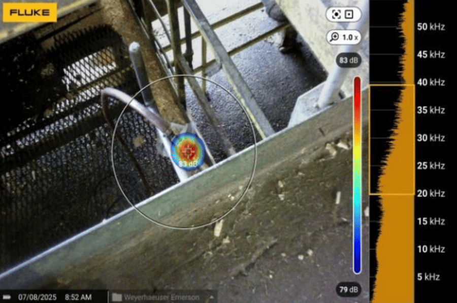 Compressed air leak located during a Loctite RX survey