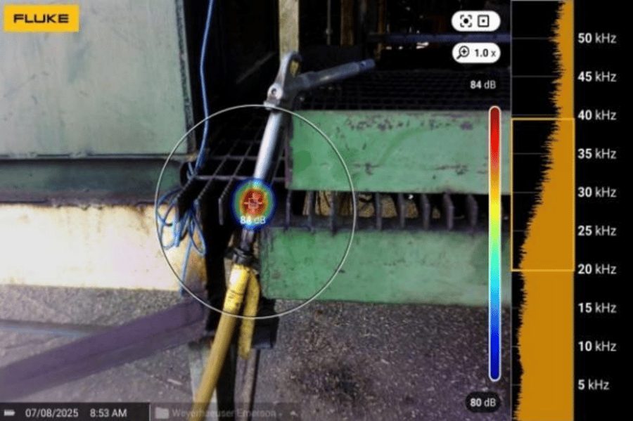 Leak identified during a Loctite RX air leak survey