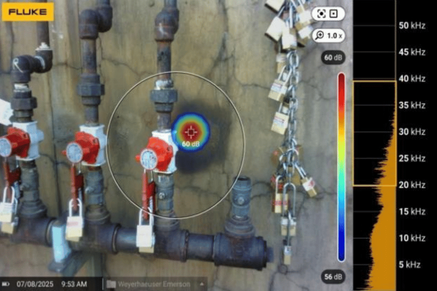 Leak detected during a Loctite RX air leak survey