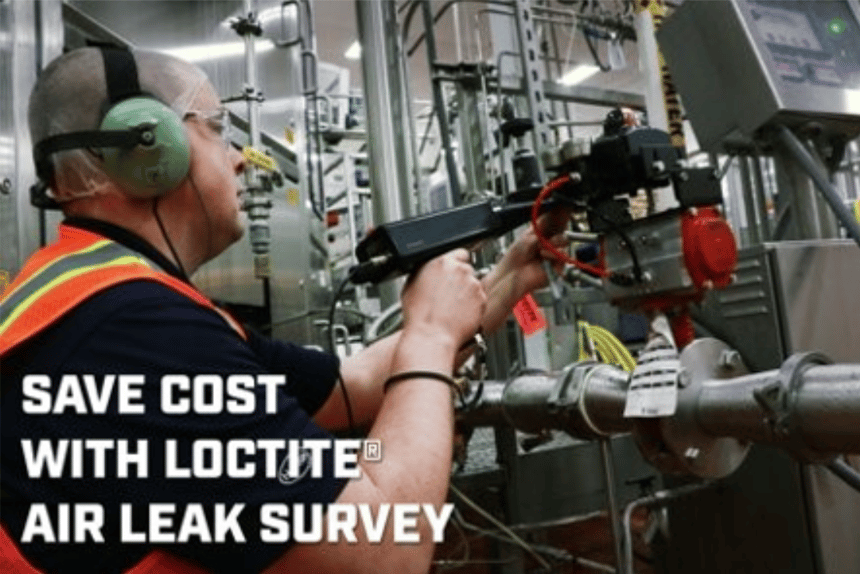A Loctite expert working through a facility during the leak survey