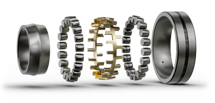 SKF screen bearing components with brass cage and rollers