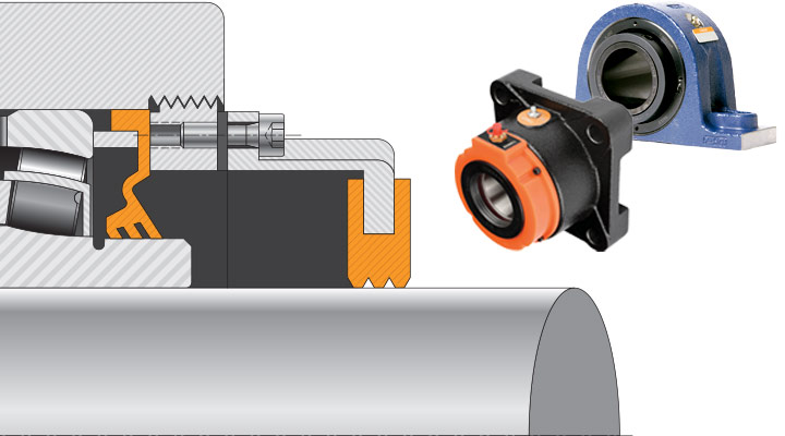 Mounted bearing sealing cross-section and Timken housed bearings