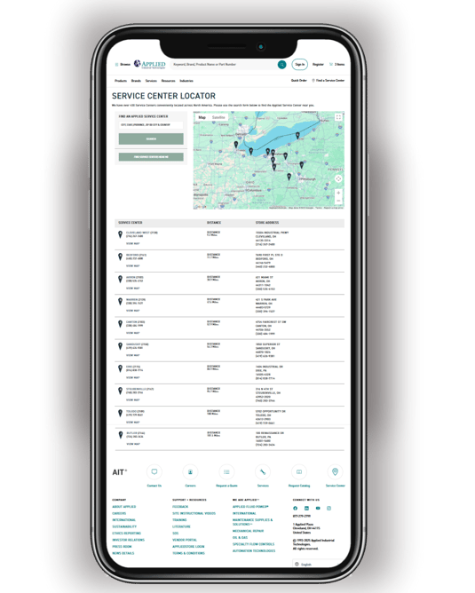 Service center locator phone