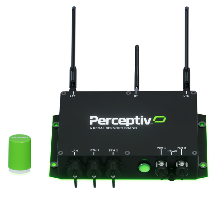 Perceptiv Universal Industrial Gateway with a condition monitoring sensor