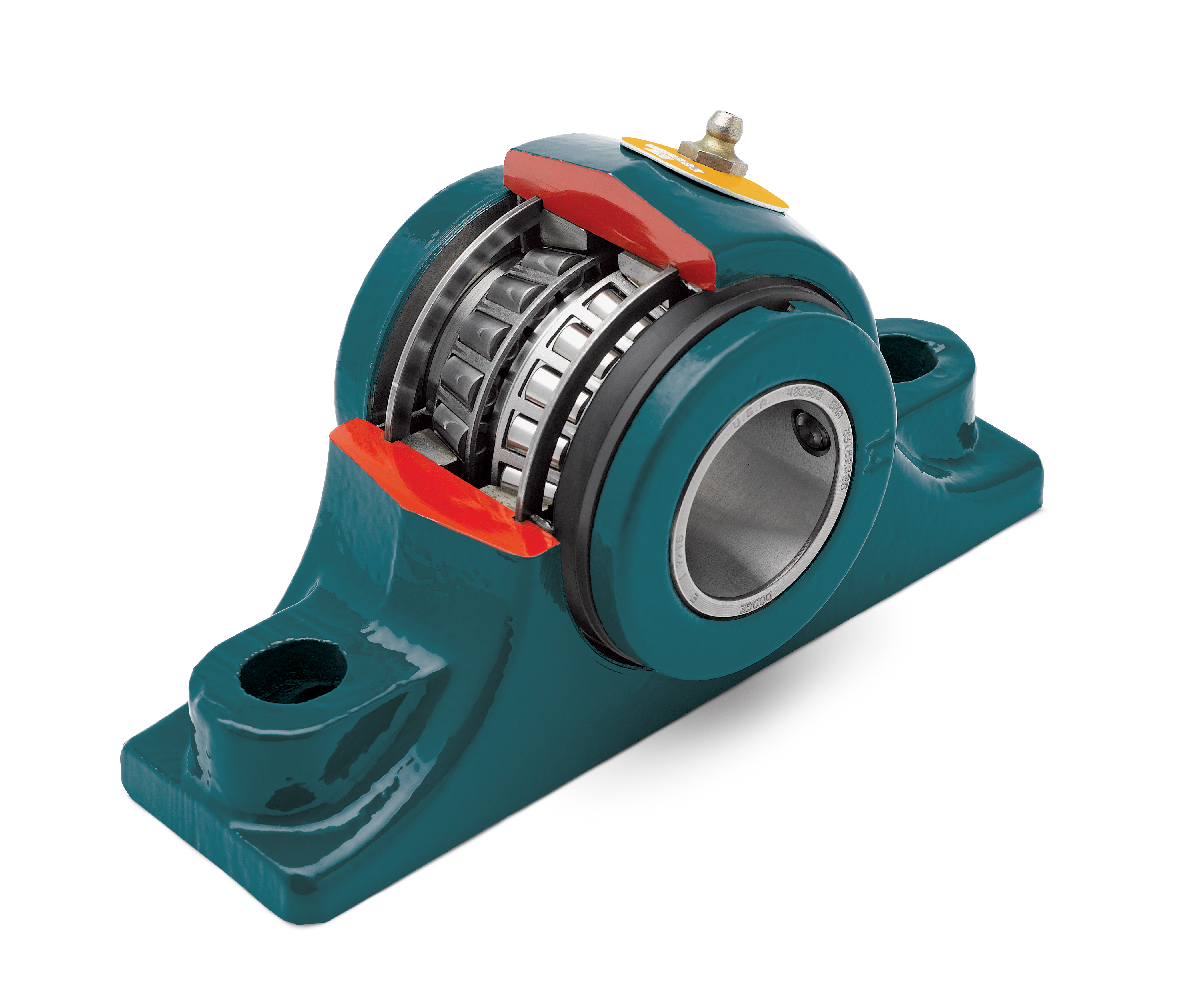 Dodge Type E Harsh Duty bearing X-ray cutaway showing ArmorTect sealing layers