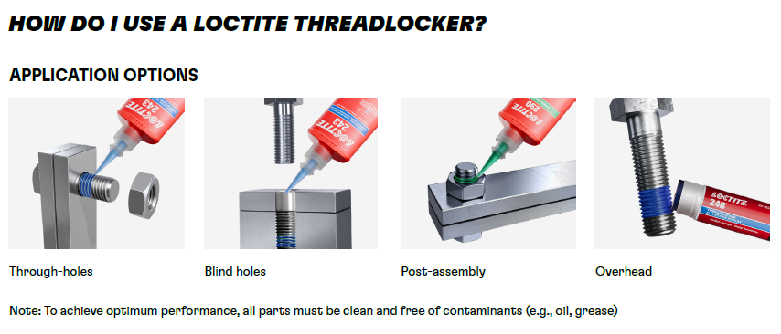 How to use Loctite threadlocker, step-by-step guide